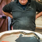John Higgins at work in his studio 2018